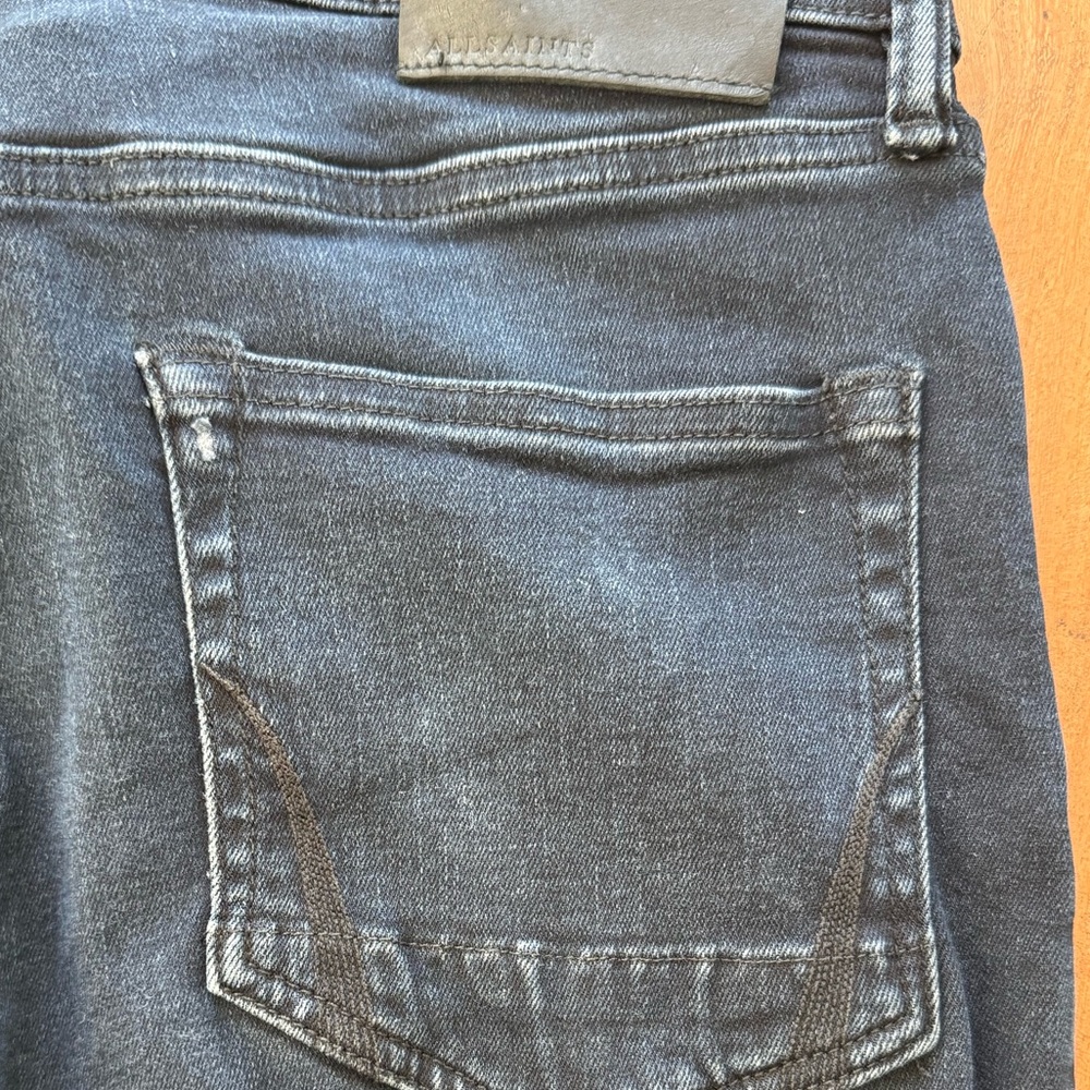 Men's Indigo All Saints Cigarette jeans - Picture 5 of 5